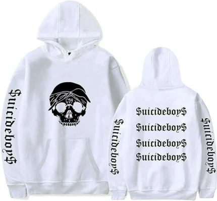 $uicideboy$ Unisex Long Sleeve White Hoodie